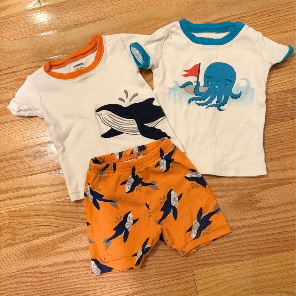 Gymboree Kids Matching Set - White, Orange, Blue